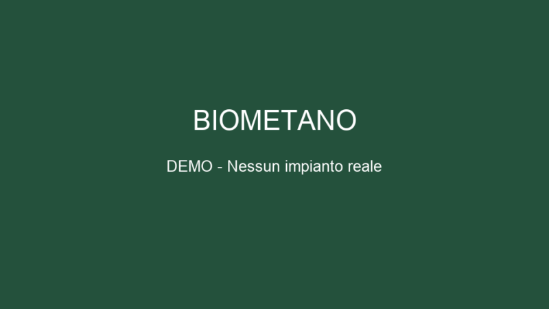 Vendo impianto a biometano — 0,5 MWe